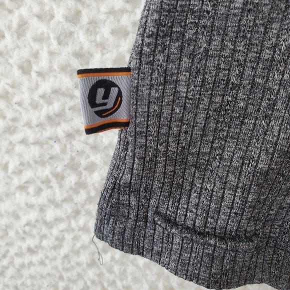 Vtg YMLA Polo Shirt Mens L Dark Gray Heathered Ribbed Short Sleeve USA Made 90s - Picture 7 of 11